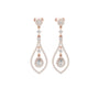 Rose-gold teardrop diamond drop earrings with pear-cut centers