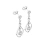 White gold pear-cut gemstone and diamond drop earrings, stacked teardrop shapes