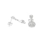 Pear-cut diamond drop earrings in white gold, teardrop stones with pavé halo details.