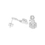 White gold diamond stud earrings with halo cluster design