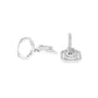 Marquise diamond hoop earrings in white metal, baguette accents