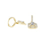 Marquise diamond hoop earrings in yellow gold, baguette accents