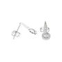 Teardrop drop earrings with oval gemstone clusters, prong-set in white metal