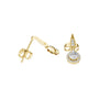 Teardrop drop earrings with oval gemstone clusters, prong-set in yellow gold