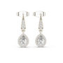 White gold oval drop earrings with pear-shaped crystal drops and pave frames