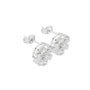White gold diamond stud earrings with pear-shaped floral cluster design