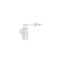 White gold diamond stud earrings, close view of the post and pear floral cluster