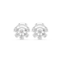 White gold diamond stud earrings with pear-shaped stones in a floral cluster