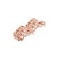 Rose gold diamond stud earrings shown from the side with pear floral clusters