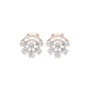 Rose gold diamond stud earrings with pear-shaped stones in a floral cluster