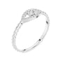 White gold evil eye diamond ring, braided rope band with pavé eye detail