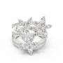 White gold marquise diamond statement ring with pavé band and clustered marquise stones