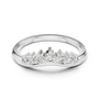 Curved diamond tiara band in white gold with round diamonds in a row
