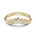 Curved diamond tiara band in yellow gold with round diamonds in a row