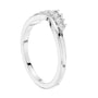 Curved diamond tiara band in platinum with round diamonds in raised prongs