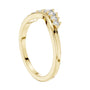 Curved diamond tiara band in yellow gold with round diamonds in prongs