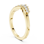 Curved diamond tiara band in yellow gold with round diamonds in prongs