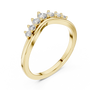 Curved diamond tiara band in yellow gold with round diamonds in a tiara setting