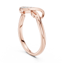 Rose gold infinity knot ring with open oval frame and small pavé-set stones