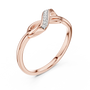 Rose gold infinity knot ring with raised pavé channel and twisted oval open shank