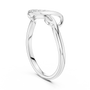 White gold infinity knot ring with open oval frame and small pavé-set stones