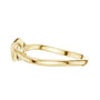 Infinity knot diamond ring, yellow gold side profile with pavé center