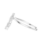 Platinum bypass diamond engagement ring with round pavé stones, profile view