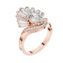 Oval lab-grown diamond engagement ring in rose gold with split-shank pavé details