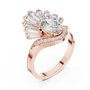 Oval lab-grown diamond engagement ring in rose gold with split-shank pavé details