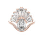 Oval lab-grown diamond engagement ring in rose gold with radiant fan setting