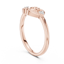 Rose gold diamond promise ring with round side stones and heart-shaped motif