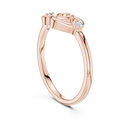 Rose gold diamond promise ring with round side stones and heart-shaped motif