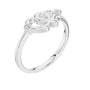 White gold diamond promise ring with entwined heart design and round accent stones