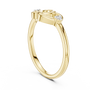 Yellow gold diamond promise ring with round side stones and heart-shaped motif