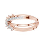 Rose gold diamond band ring with round stones along the outer edge and open center