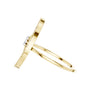 Yellow gold diamond moon and star ring with round accents, side view