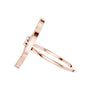Rose gold star and crescent diamond ring with pavé detailing, side profile