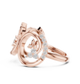 Rose gold triple-spiral diamond statement ring with round pavé-set stones