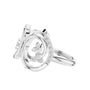 White gold triple-spiral diamond statement ring with round pavé-set stones