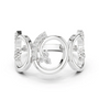 White gold triple-spiral diamond statement ring with pavé round stones.