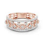 Rose-gold tone eternity ring with latticework and round pavé stones, wide band