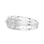 White metal lattice eternity ring with pavé sparkle stones and openwork side profile