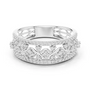 Silver-tone eternity ring with latticework and round pavé stones, wide band