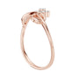 Rose gold infinity promise ring with pear-shaped center stone and round side stones