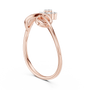 Rose gold infinity promise ring with pear-shaped center stone and round side stones