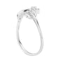 White gold infinity promise ring with pear-shaped center stone and round side stones
