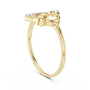 Yellow gold open-heart diamond promise ring with round stone accents