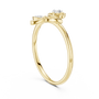 Yellow gold diamond ring with floral cluster and round center stone