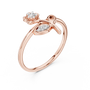 Rose gold floral diamond ring with pear-shaped side accents and round center stone