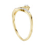 Asymmetric diamond wave ring in 10K yellow gold with round stones, high profile setting